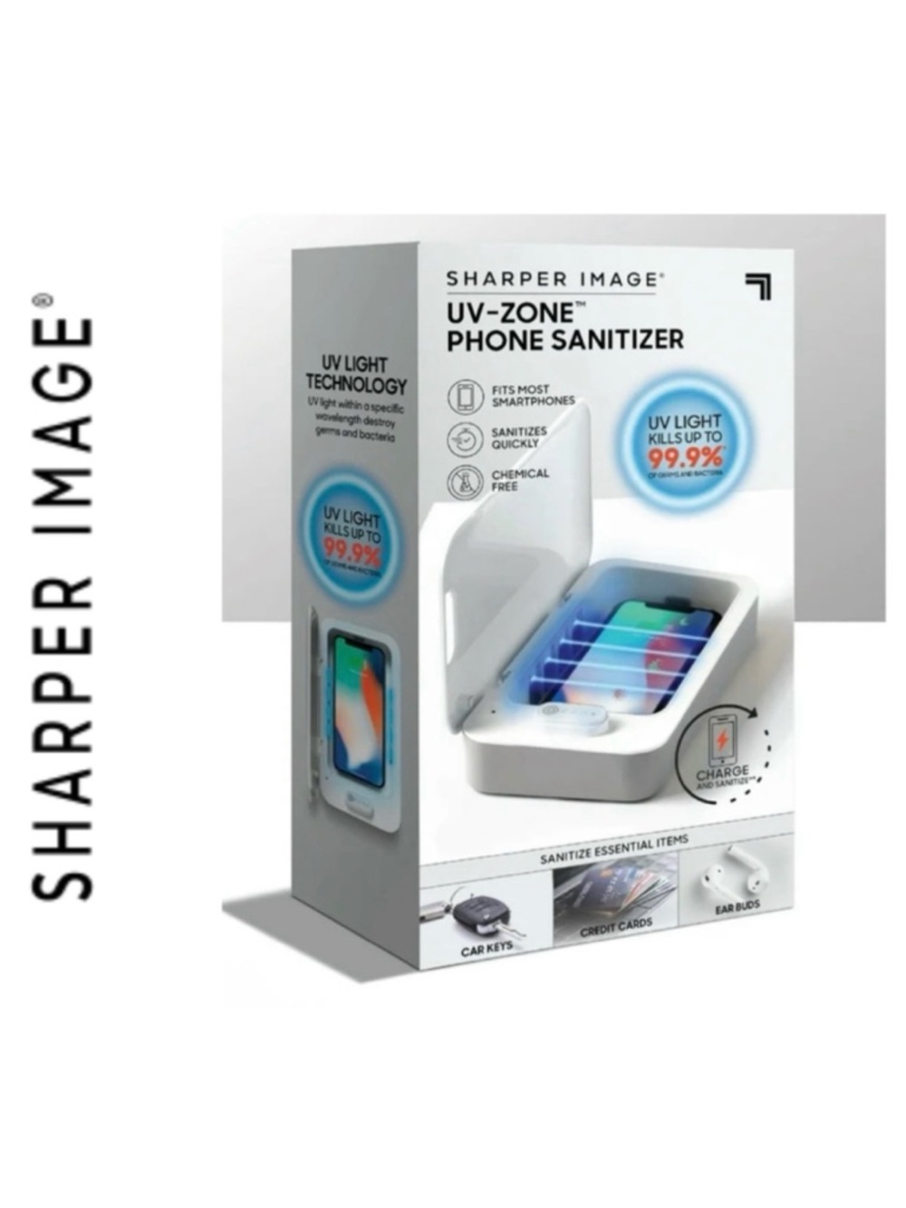 Sharper Image UV Clean Zone Chemical Free Phone and Accessories Sanitizer